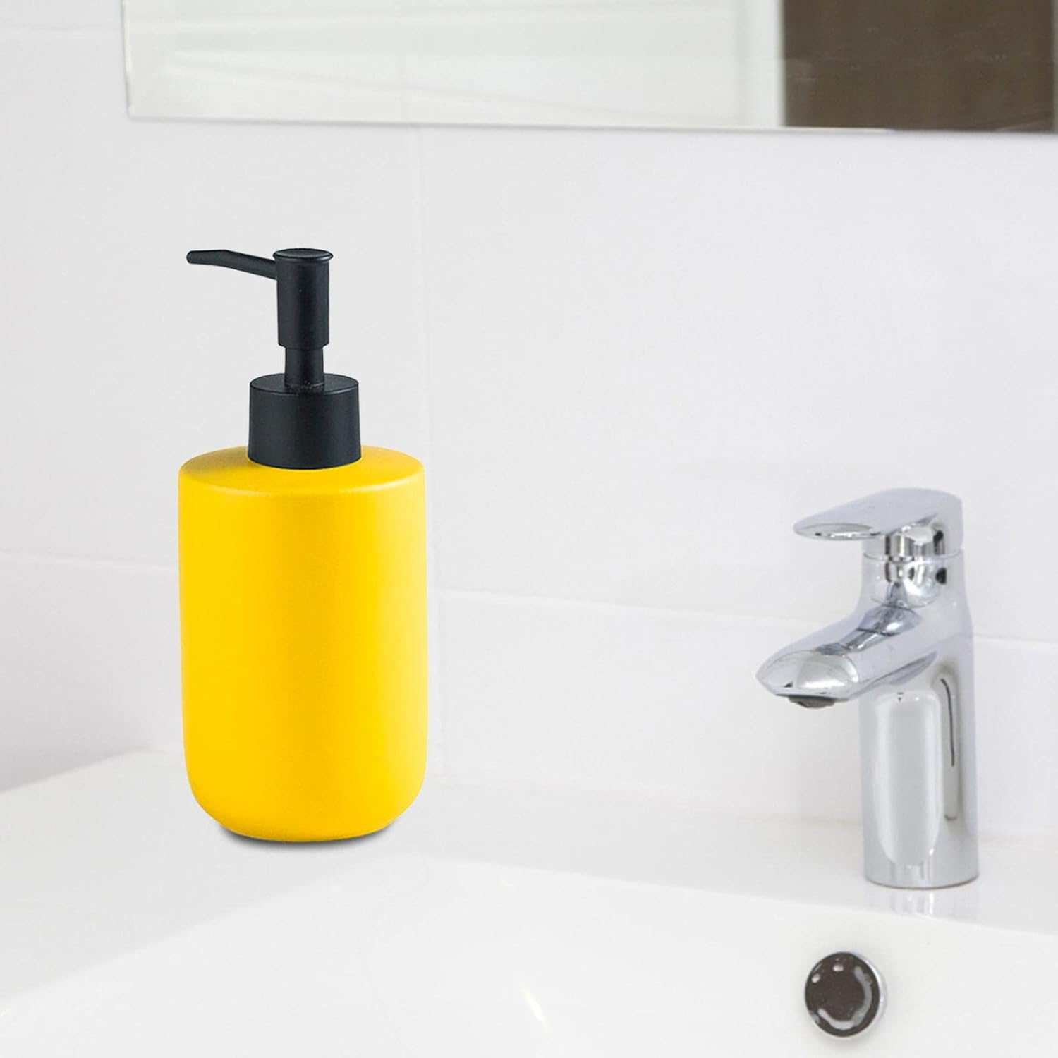 Amagogo Liquid Container with Pump, Soap Dispenser Bottle for Various Settings, Yellow, as Described - Yellow image number 6