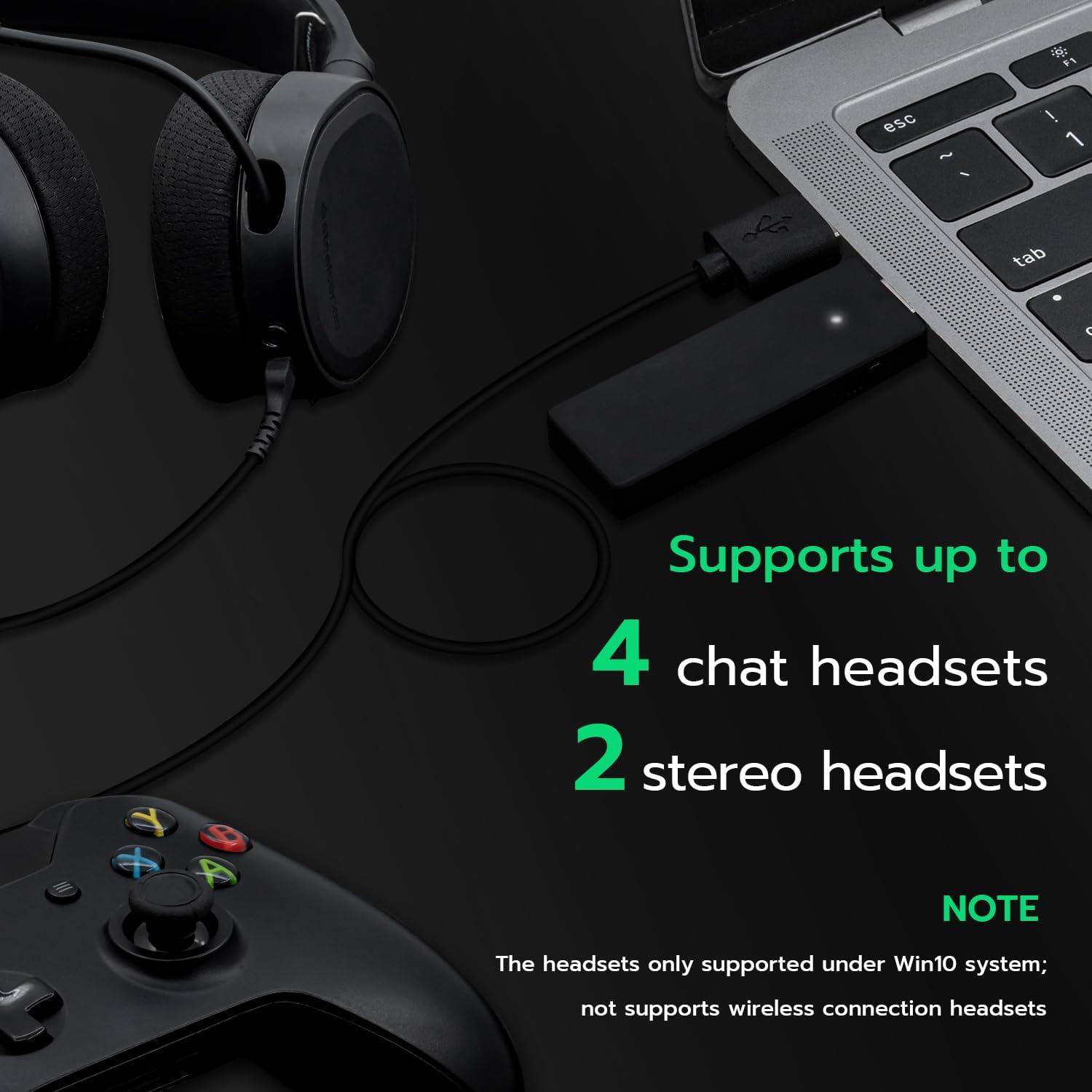 Mcbazel Wireless Adapter for Xbox One, Gaming Receiver Compatible with Windows 7, 8, 8.1, 10,11/ Pc/Xbox One S&X/Xbox Elite 1/2 image number 3