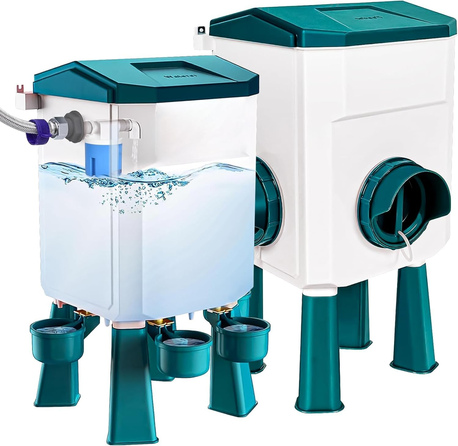 AMEIJIE Automatic Chicken Waterer and Feeder Set, 7L Poultry Waterer and 8KG Chicken Feeder with Smart Design for Coops, Ducks, and Chickens image number 4