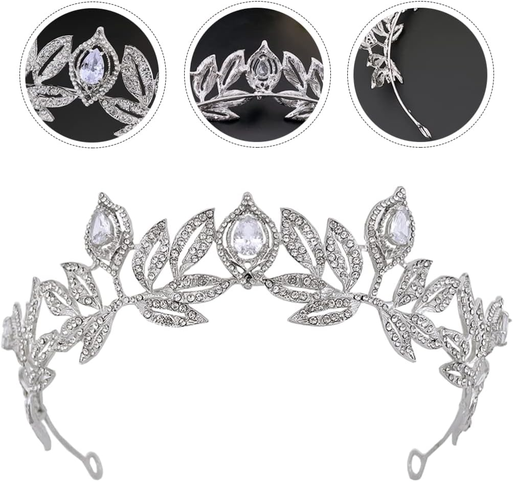 FRCOLOR Rhinestone Crown Hair Accessory for Bride Headdress Wedding Hair Decor Vintage Style Reusable and Wear-Resistant for Party Cosplay and Festival Occasions Elegant Headdress for Girl image number 2