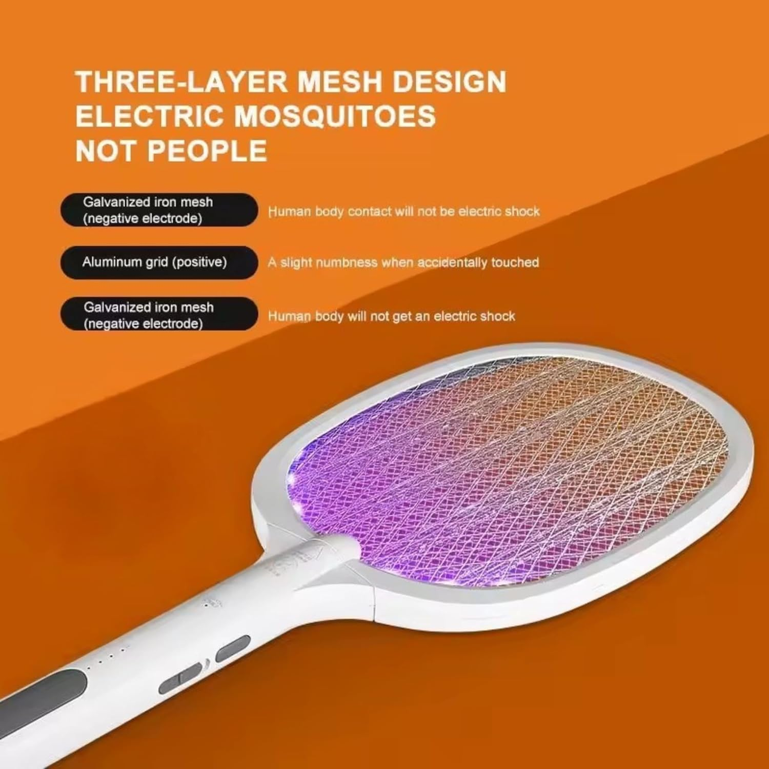 Zapmaster Pro Electric Bug Zapper Racket &ndash; High-Voltage Fly and Mosquito Swatter, Eco-Friendly Handheld Pest Control Racket with Rechargeable Battery for Indoor & Outdoor Use image number 1