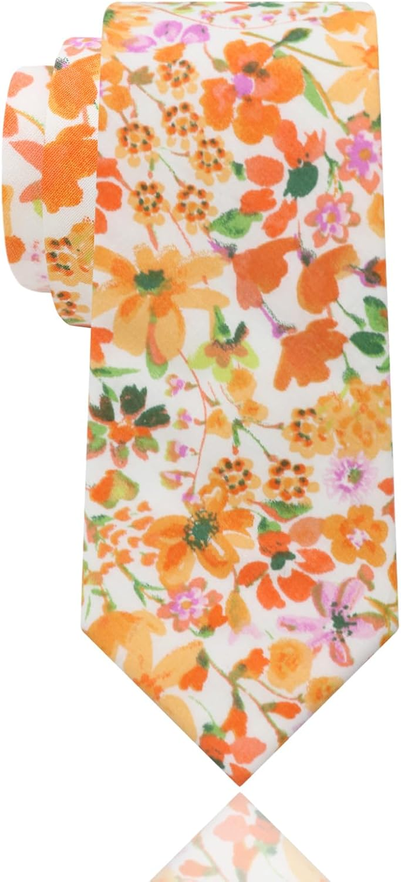 Luckyvestir Mens Ties, Sage/Dusty Blue/Pink Floral Ties for Men, 2.76" Cotton Flower Necktie for Wedding/Groomsmen/Party