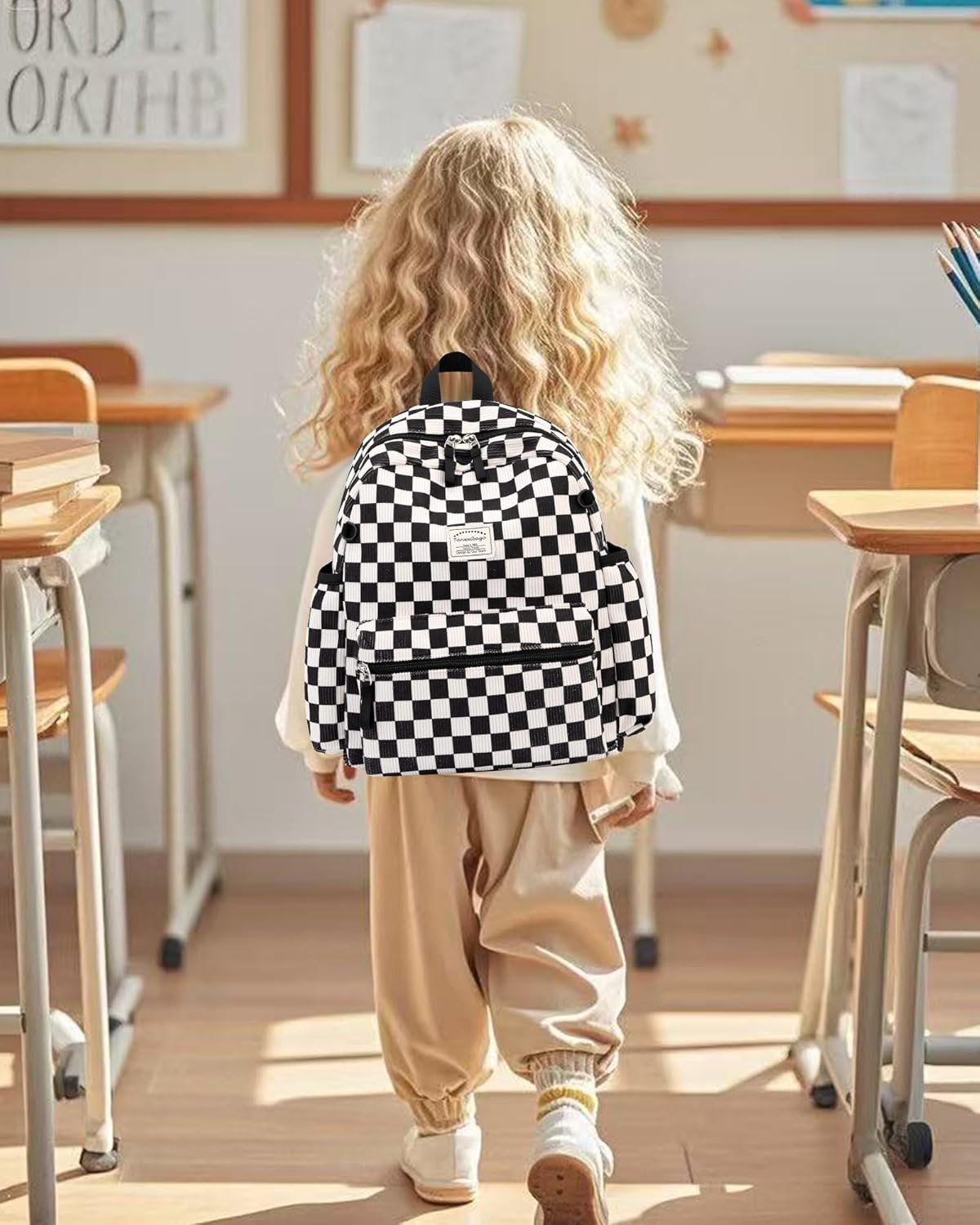 Tanweibago Corduroy Kids Backpack for Boys Girls Backpacks for Primary Elementary Kindergarten image number 4