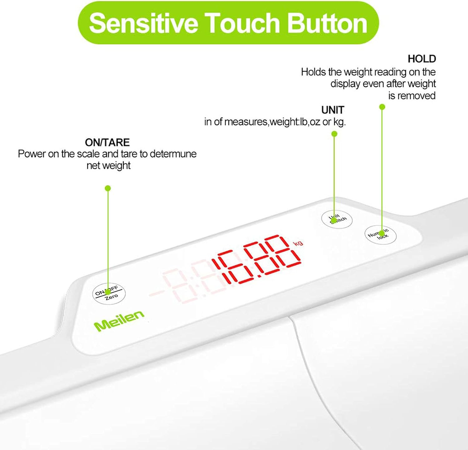 Baby Scale,Multi-Function Toddler Scale,Precision at 10G Measure Weight Accurately(Max: 220Lb) LCD Blue Backlight Comes with 2 AAA Batteries.