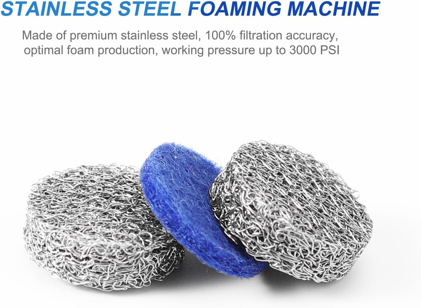 2 Sets Foam Cannon Orifice Kits, Stainless Steel Premium 0.04In Cannon Orifice Nozzles and Maker Meshes Kit Practical Accessories for Snow Foam Lance (3 Layer) image number 1