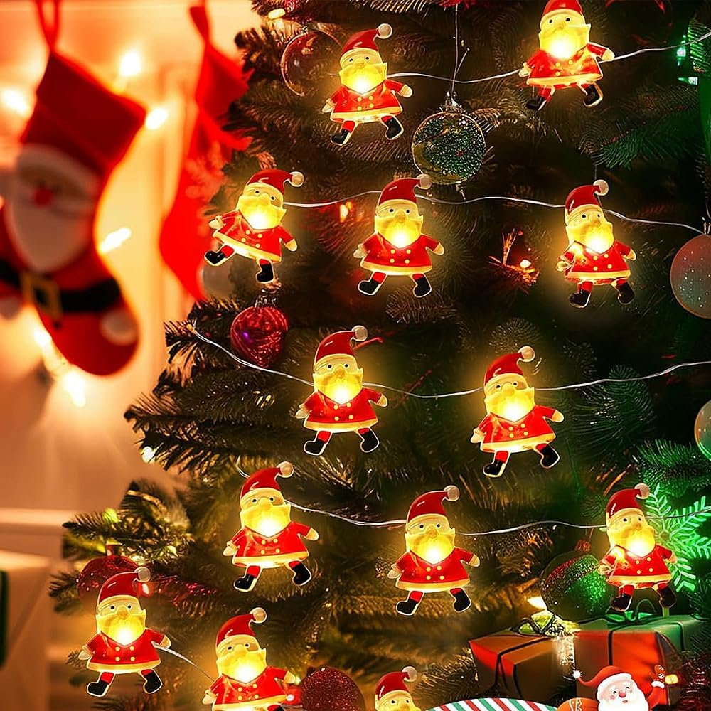 TRIXES Christmas Novelty String Lights - Santa Claus Father Christmas Design - 3M Battery Operated image number 2