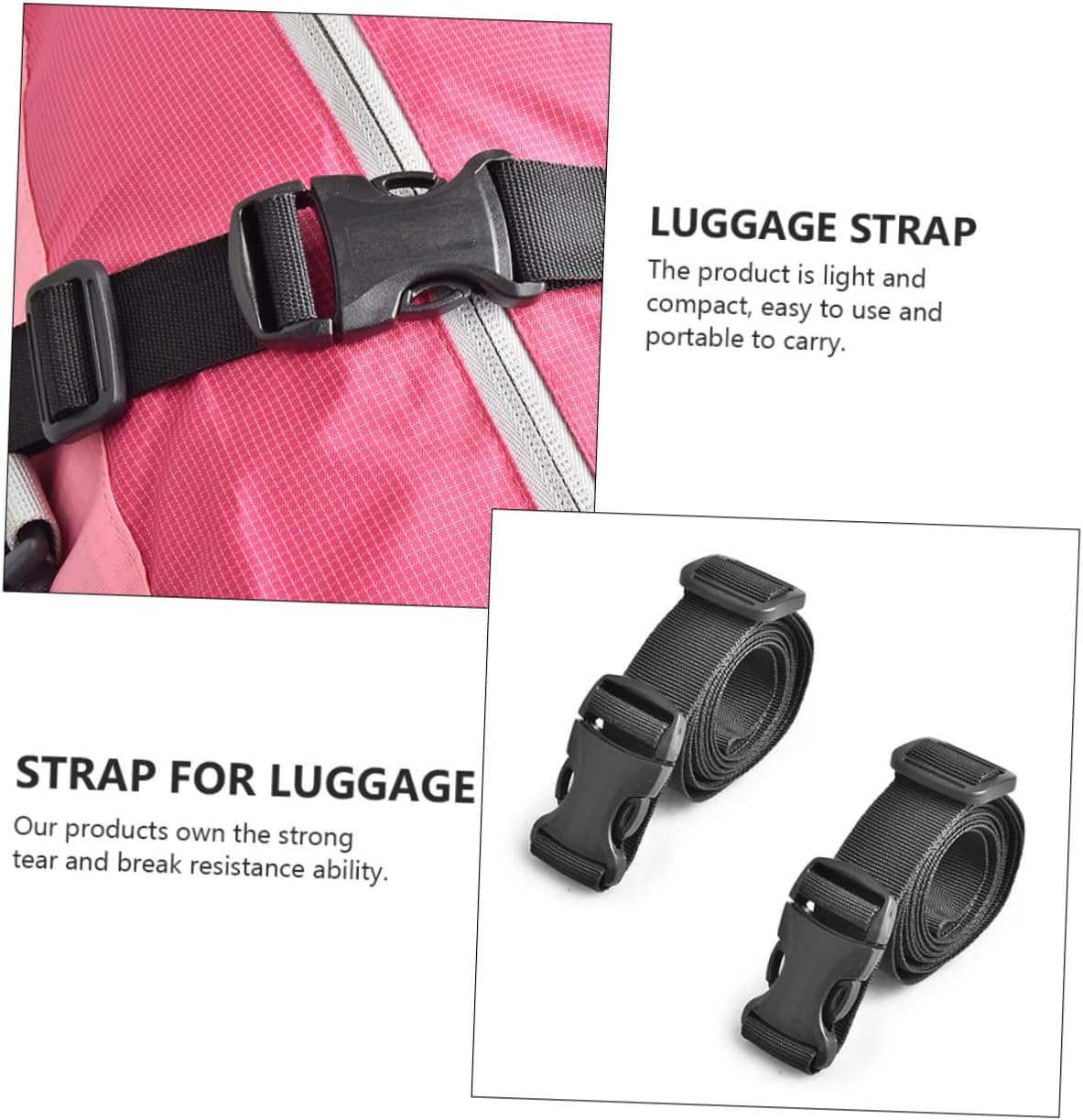 ANDRESLAD 4Pcs Tie down Straps Buckle Outdoor Luggage Tie down Belt Fastening Straps for Luggage Bags during Travel