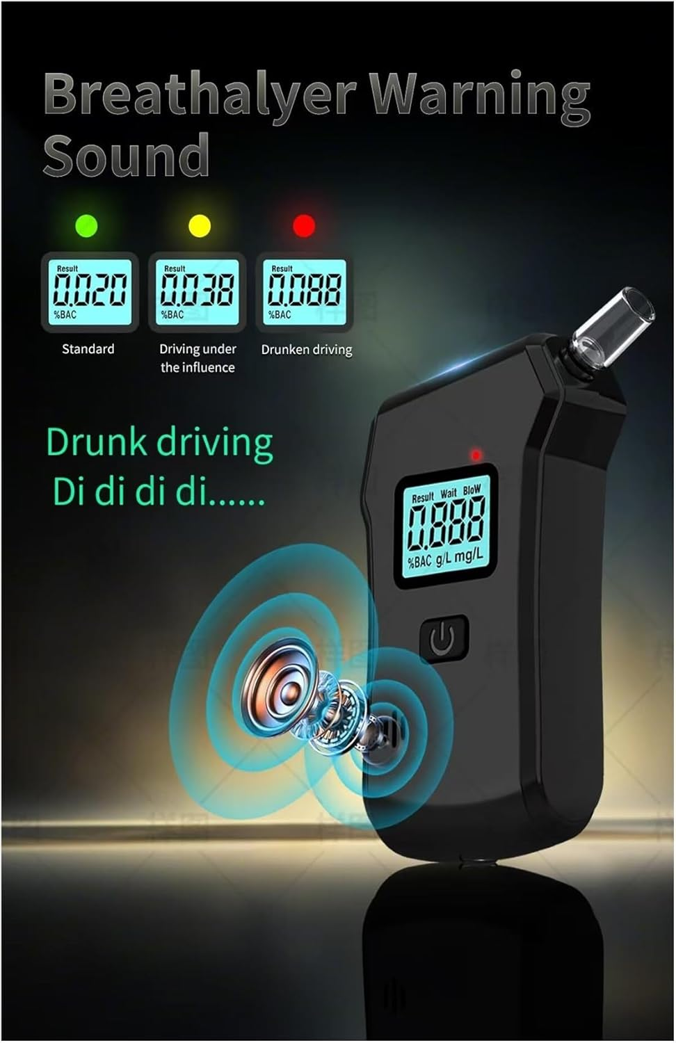 Professional High-Accuracy Breathalyzer for Alcohol with LCD Display &ndash; Upgraded Portable Digital Breath Tester with Mouthpiece Storage & Flashlight &ndash; Personal Alcohol Tester for Home, Party, Driving image number 1