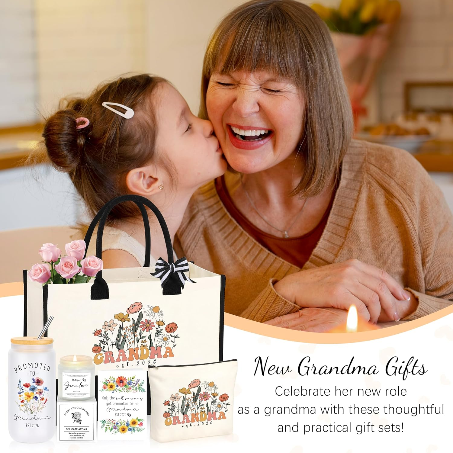 Joycuff New Grandma Gifts First Time 2025, Promoted to Grandma Est 2025 Pregnancy Announcement Gift 1St Time Grandparent image number 1