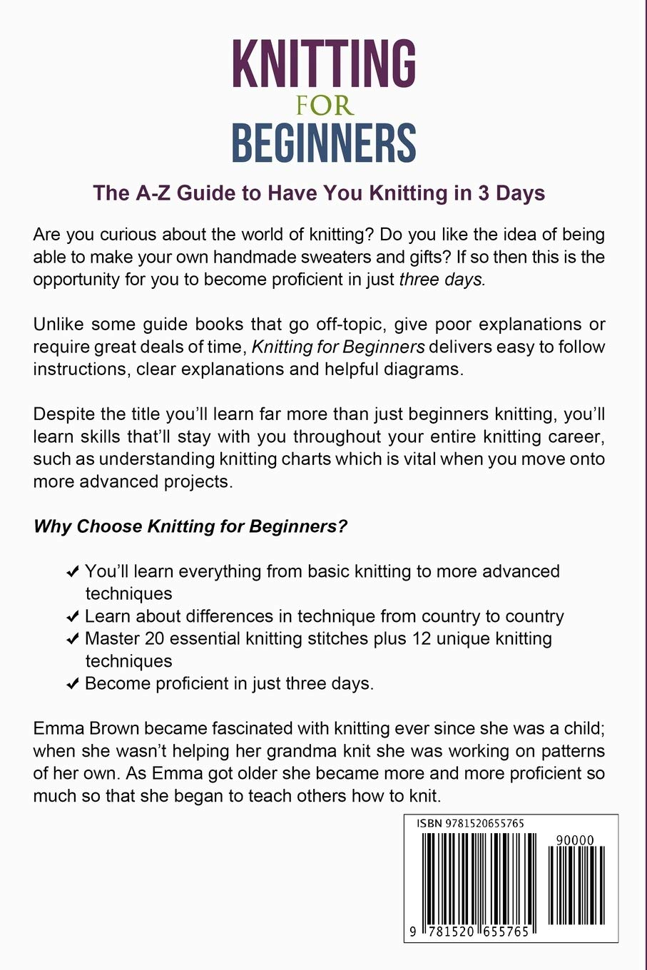 Knitting for Beginners: the A-Z Guide to Have You Knitting in 3 Days (Includes 15 Knitting Patterns) image number 1
