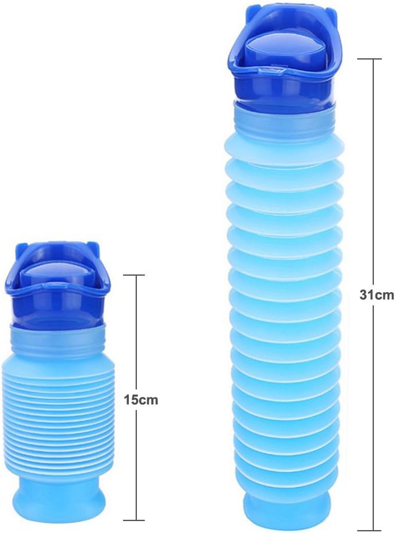 Emergency Urinal 750 Ml,Portable Mini Outdoor Camping Travel Shrinkable Personal Mobile Toilet Potty Pee Bottle for Kids Adult - Light Blue image number 2