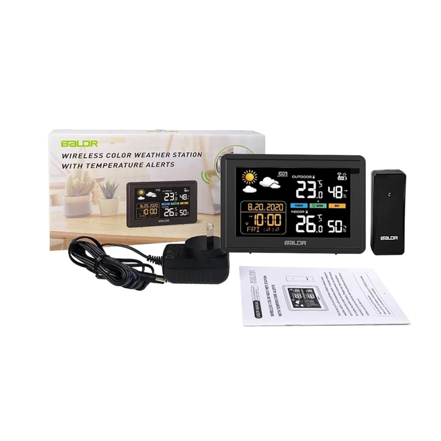 Wireless Weather Station Wall Alarm Clock In/Outdoor Digital Humidity Temperature Alert Trend Monitor Barometer Forecast image number 2