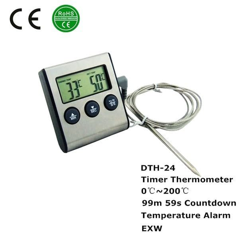 ZONADA Versatile Digital Cooking Thermometer with Probe,Timer and LCD Display image number 3