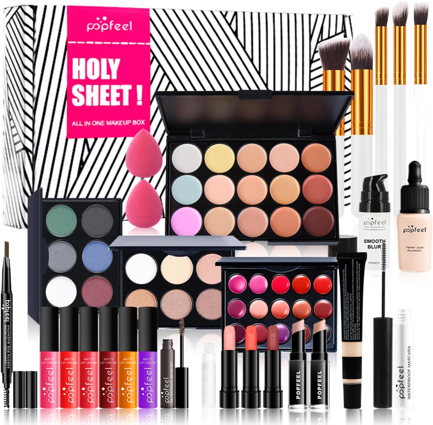 Joyeee All-In-One Makeup Gift Set Travel Make up Kit Complete Starter Makeup Bundle Lipgloss Lipstick Concealer Blushes Powder Eyeshadow Palette Cosmetic Palette for Teen Girls & Adults #1