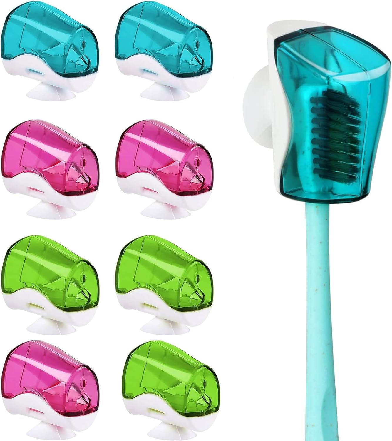 Toothbrush Holder with Suction Cup, Wall Mounted Cover Case, Portable Travel Holder for Home, Outdoor & Camping (3PCS) image number 3