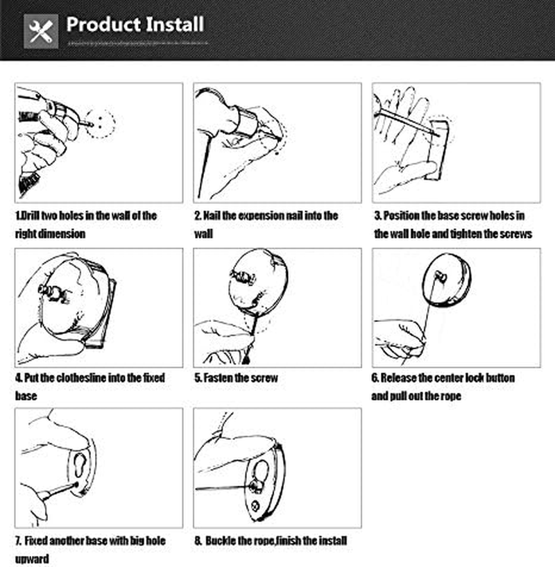 Besy Retractable Clothesline SUS304 Stainless Steel Clothes Dryer with Adjustable Stainless Steel Rope String Hotel Style Heavy Duty,9.2 Feets,Golden Finish, round Style image number 7