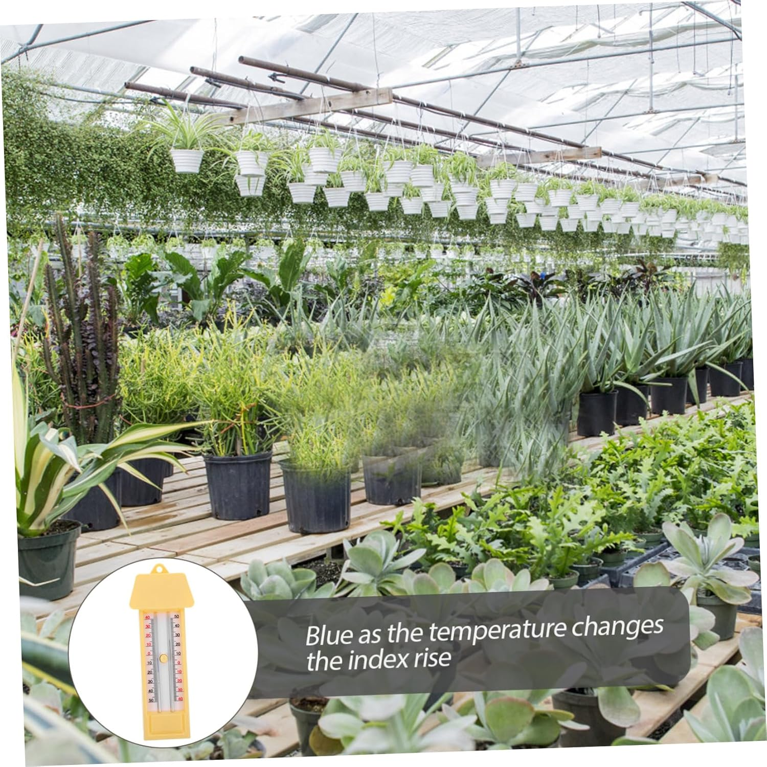 KICHOUSE Outdoor Indoor Temperature Gauge Max/Min Thermometer Celsius and Fahrenheit Garden Humidity Meter Sturdy and Accurate Thermometer for Greenhouse