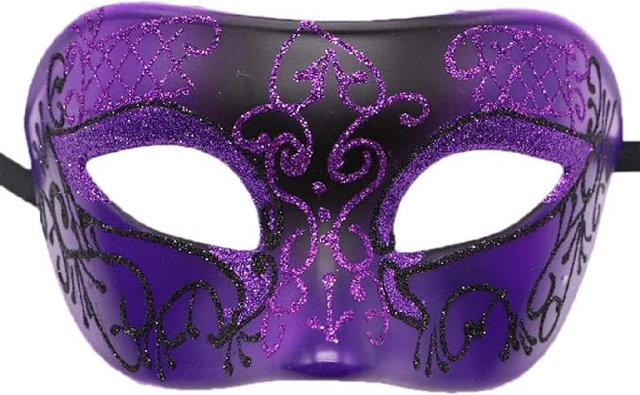 Mens Masquerade Mask Checkered Cracked Vintage Halloween Party Mask