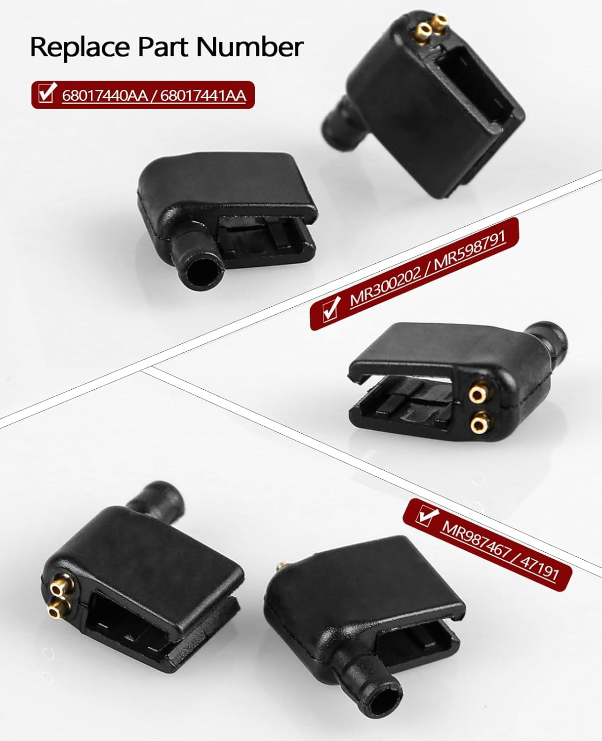 Xislet Upgraded 2 Pack Aimable Brass Windshield Washer Wiper Arm Nozzles Compatible with Mercedes and Dodge Sprinter Van RV Truck Wiper Sprayer Replace 47191/68017440AA image number 1