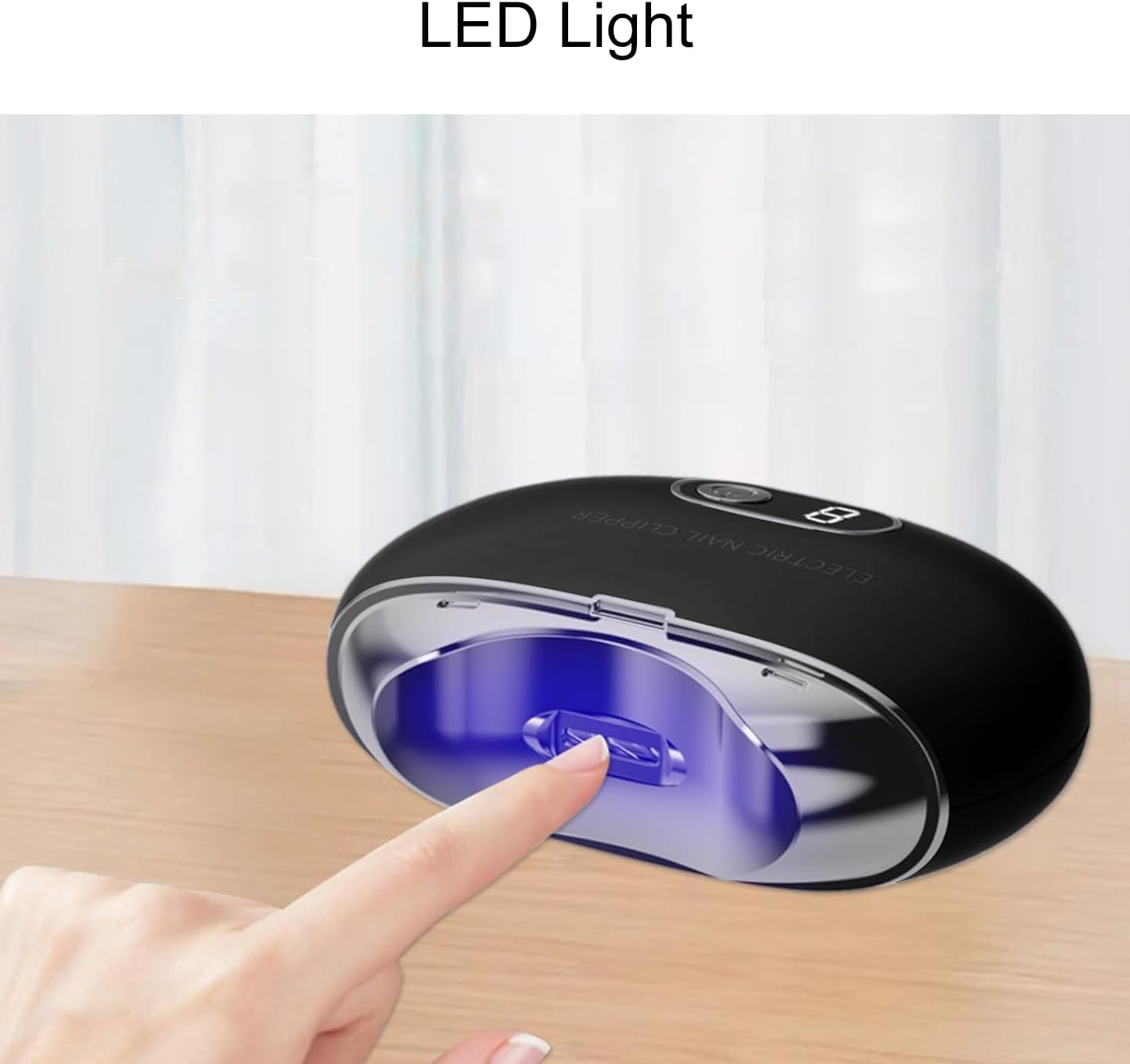 Lancoon Electric Nail Clipper with Trimming 3 Speeds Low Noise Safe Light Fingernail Grinder Nail Scraps Storage Stainless Steel Blade for Kids Adults Seniors - Black image number 3