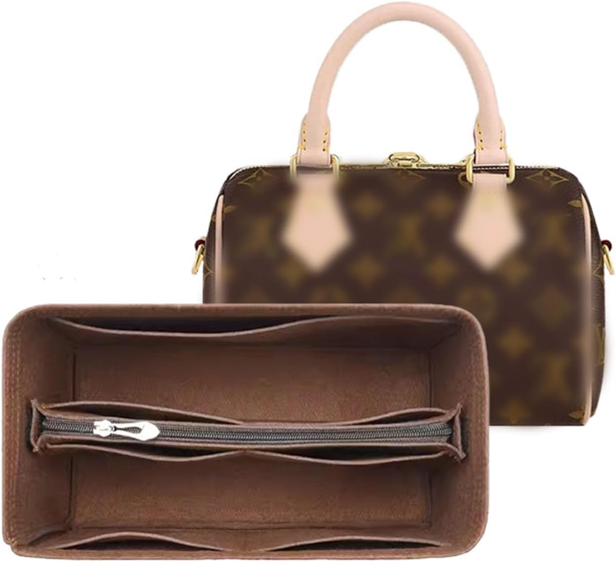 Lckaey Handbag Organizer for Speedy 25 Organizer Insert Tote Bag and Hand Bag Organizer Insert Y095Crimson-M