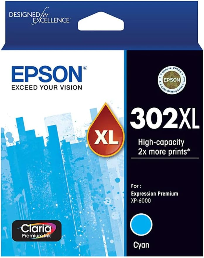 Epson (302XL) C13T01Y292 Genuine High Yield Cyan Ink Cartridge