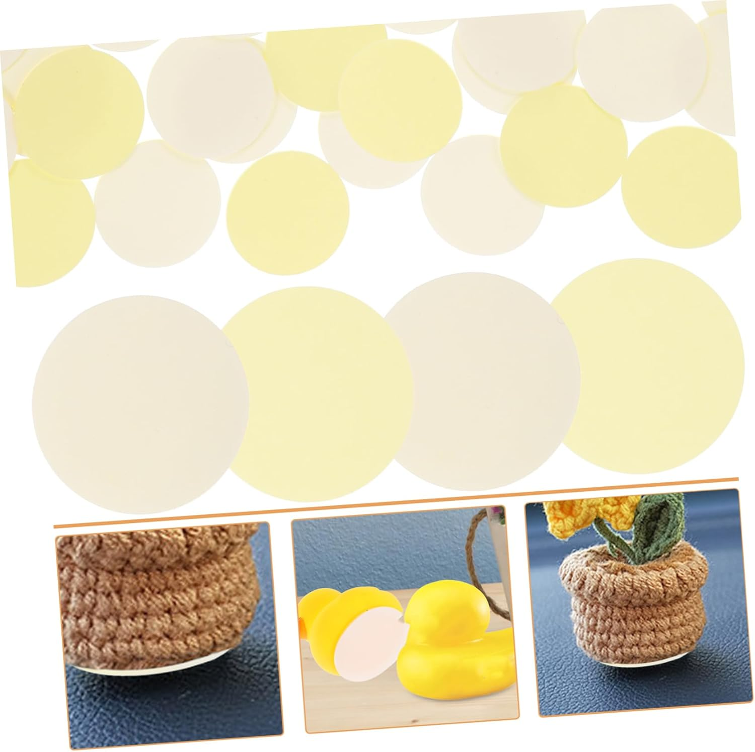 NUOBESTY 24Pcs Self-Adhesive Double-Sided Tape Pads for Little Yellow Base Film image number 6