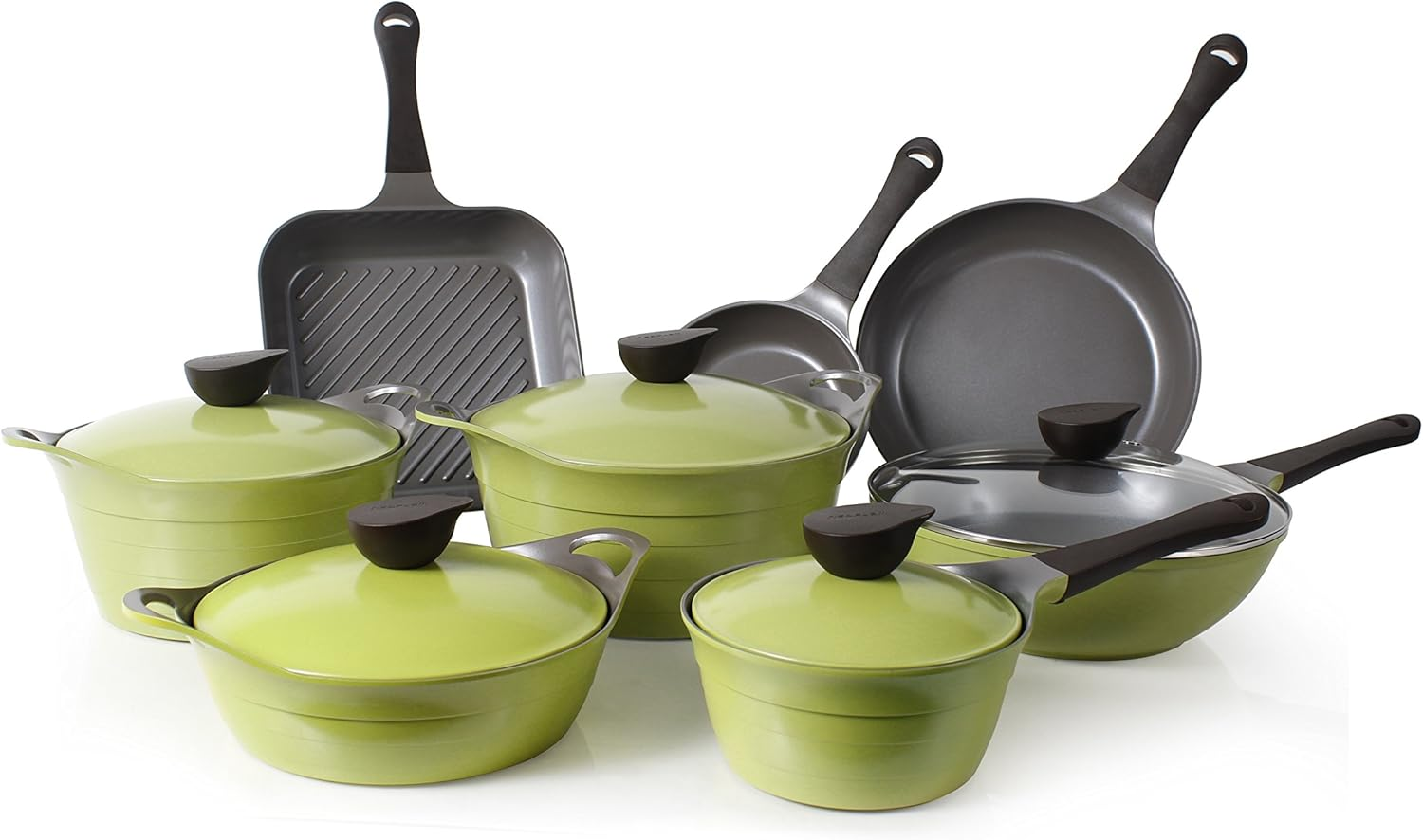 Neoflam Eela Low Stockpot Olive Green, 2.5 Qt image number 4