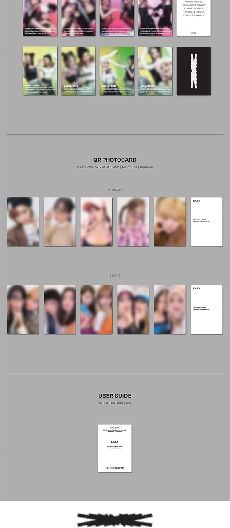 DREAMUS LE SSERAFIM Easy 3Rd Mini Album Contents+Card+Tracking Sealed LSFM (Weverse Albums Random Version) image number 1