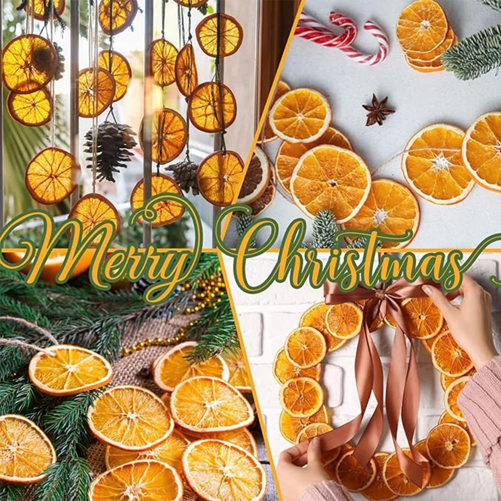 10 Ft Dried Orange Slice Christmas Garland - Realistic Farmhouse Christmas Decor for Xmas Tree Holiday Wedding Fireplace Mantle Indoor Decor image number 2