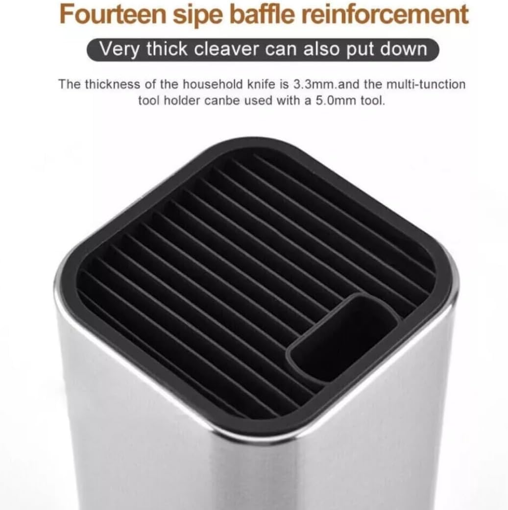 SMART PEPPER Knife Block Holder, Universal Knife Block without Knives, Space Saving Knife Storage and Protect Blades, Unique Modern Design with Scissor Slot image number 6