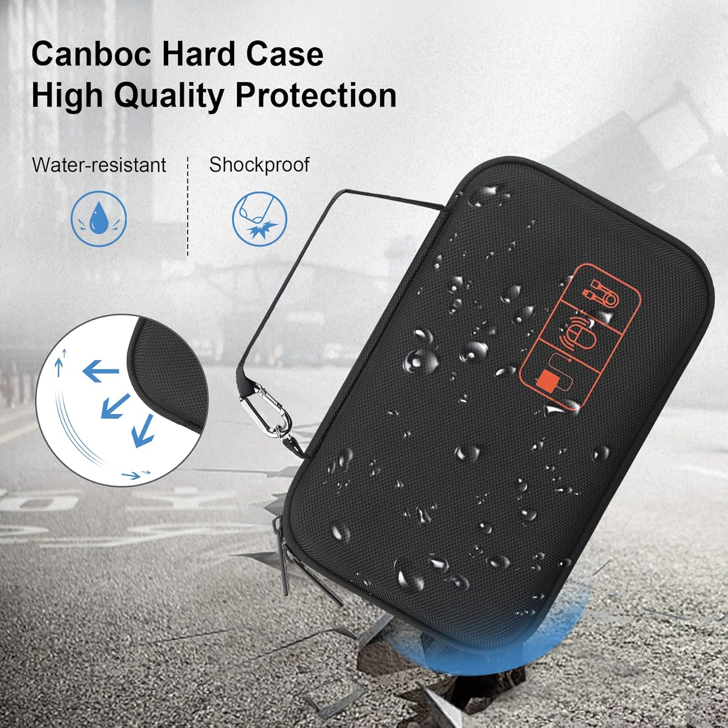 Canboc Diabetic Supplies Travel Case, Carrying Bag for Glucose Meter, Insulin Pens, Blood Sugar Test Strips, Lancets, Lancing Device, Medication, Alcohol Wipe or Other Diabetes Care Accessories, Black - Grey image number 3