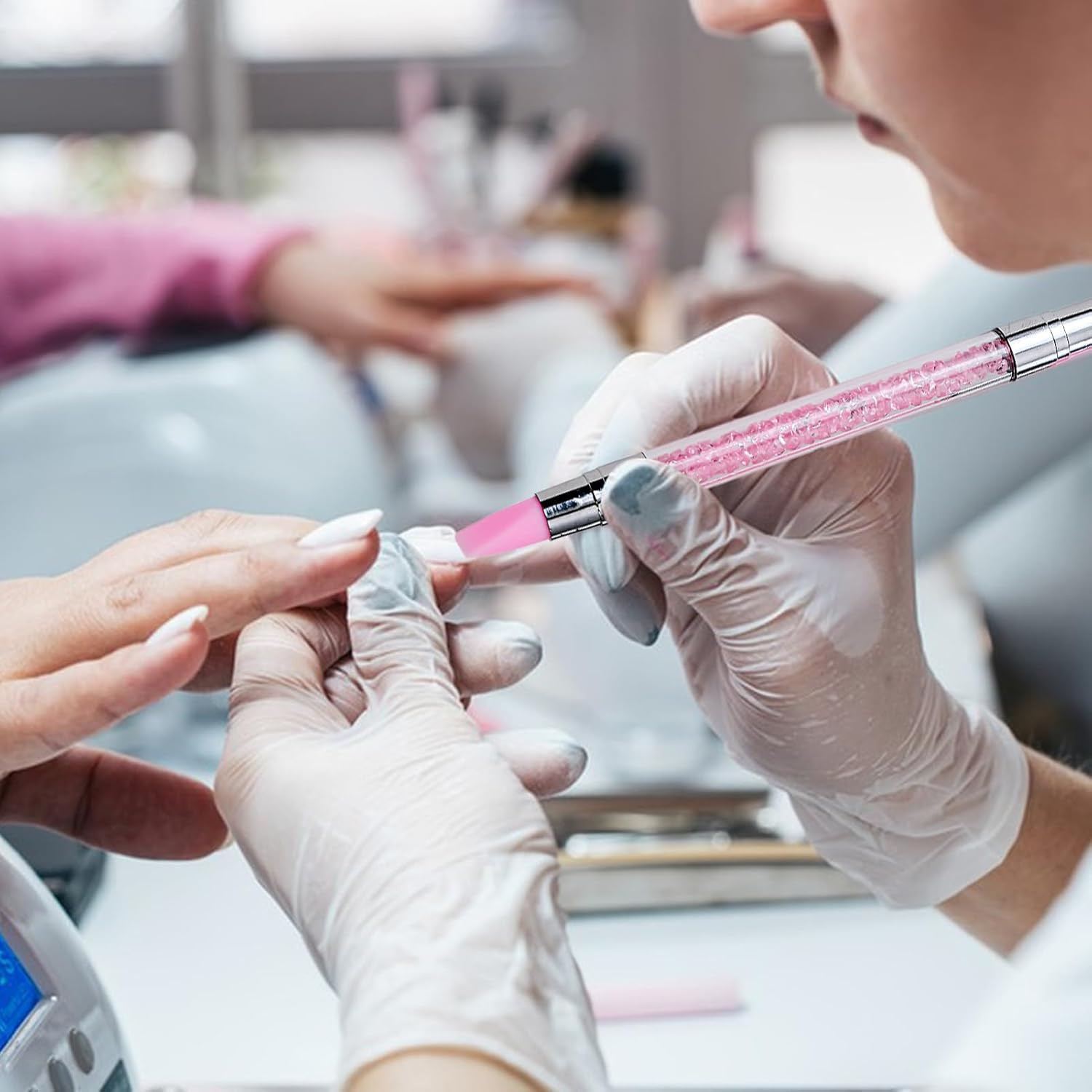 Silicone Tool for Nails | Double-Ended Nail Foil Carving Pen | Manicure Supplies, Anti-Slip Handle Fingernail Design Aid for Sculpting Drawing Shaping image number 5