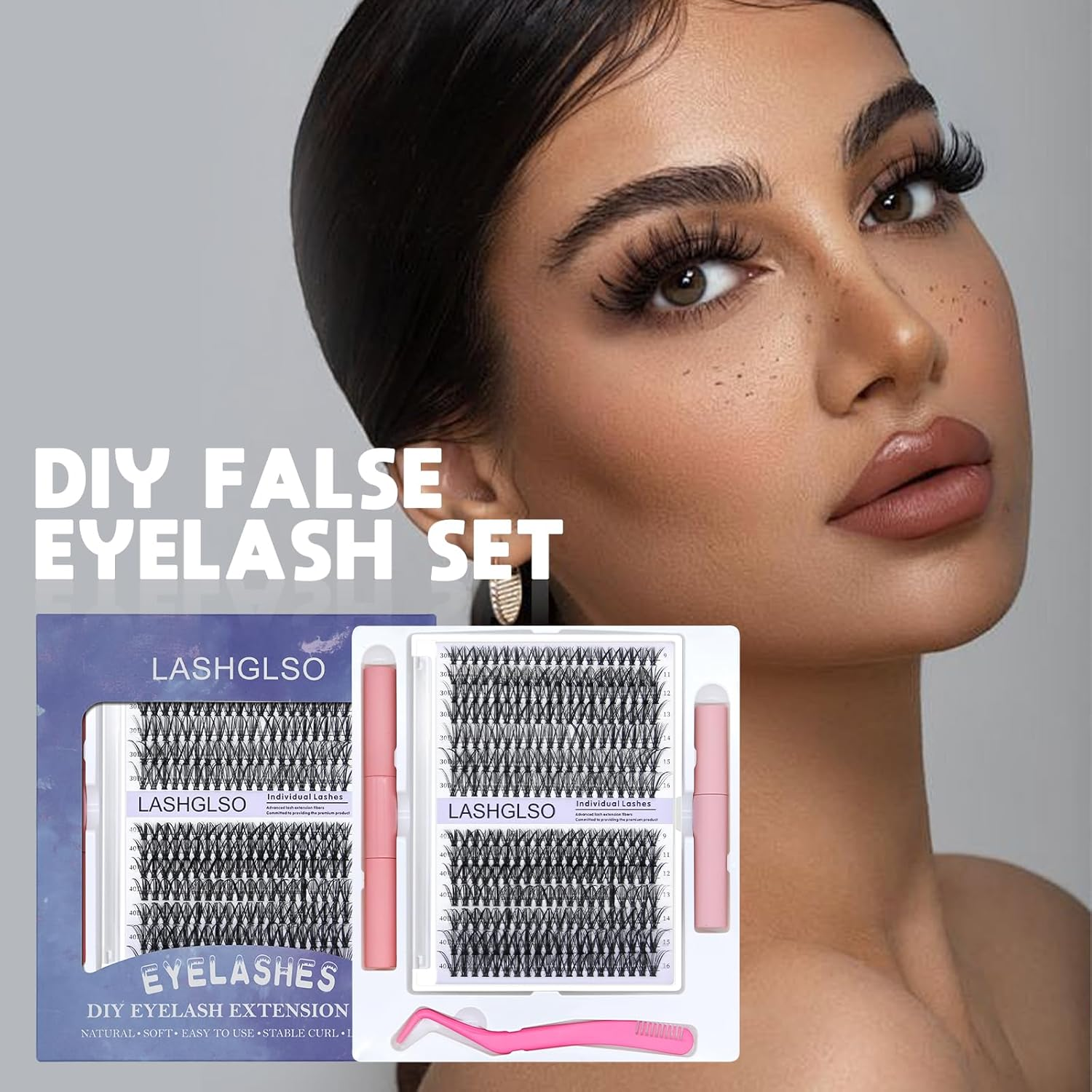 Lash Clusters Kit 280PCS 9-16MM 30D&40D Reusable Eyelash Extensions for Party Wedding Daily Use with Bond & Seal Glue, Tweezers Remover (Home Lash Kit) image number 2