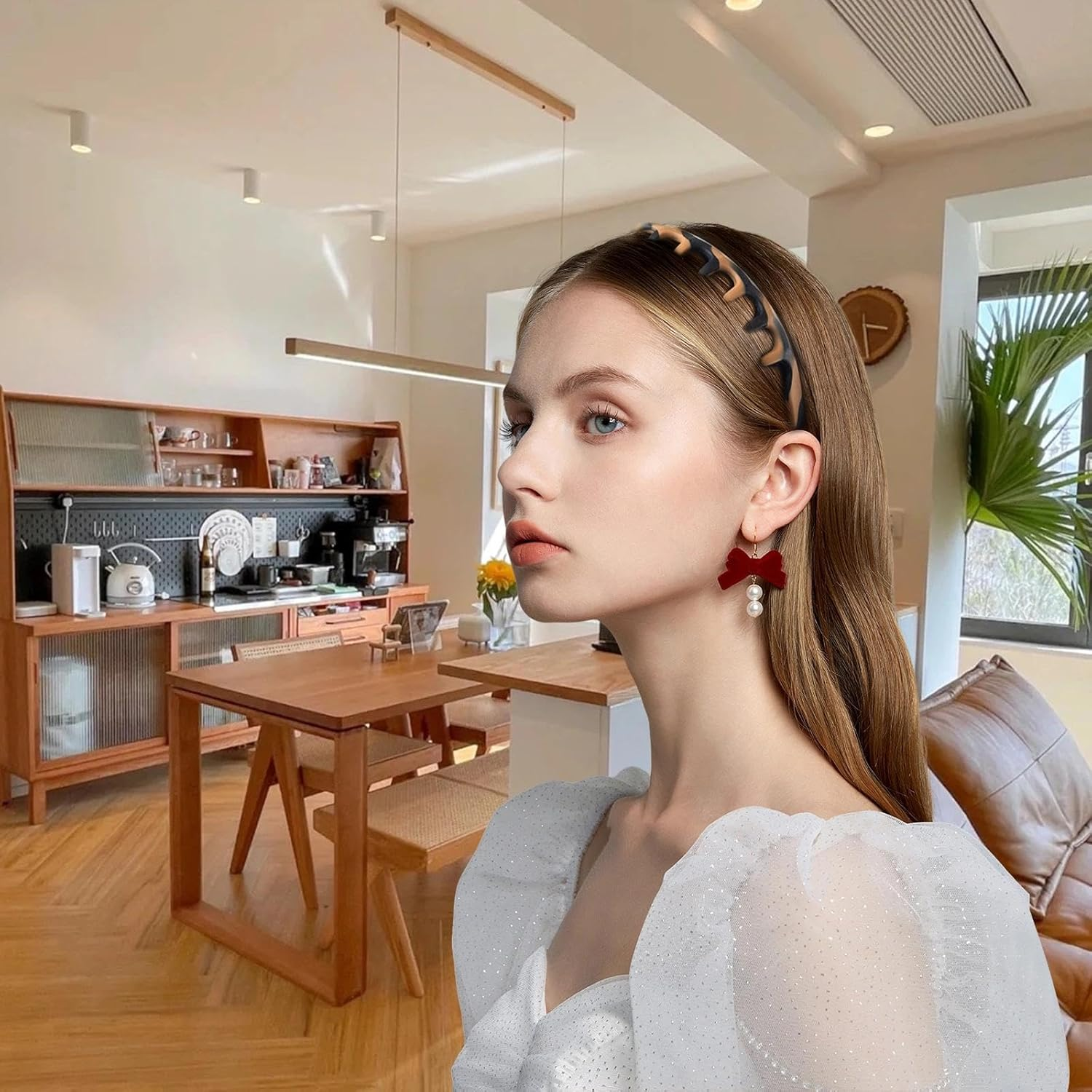 WJUAN Zigzag Women'S Silicone Headband with Metal Wire, Non-Slip & Flexible, for Girls & Women, Anti-Pressure, Adjustable for Makeup, Shopping & Dating image number 4