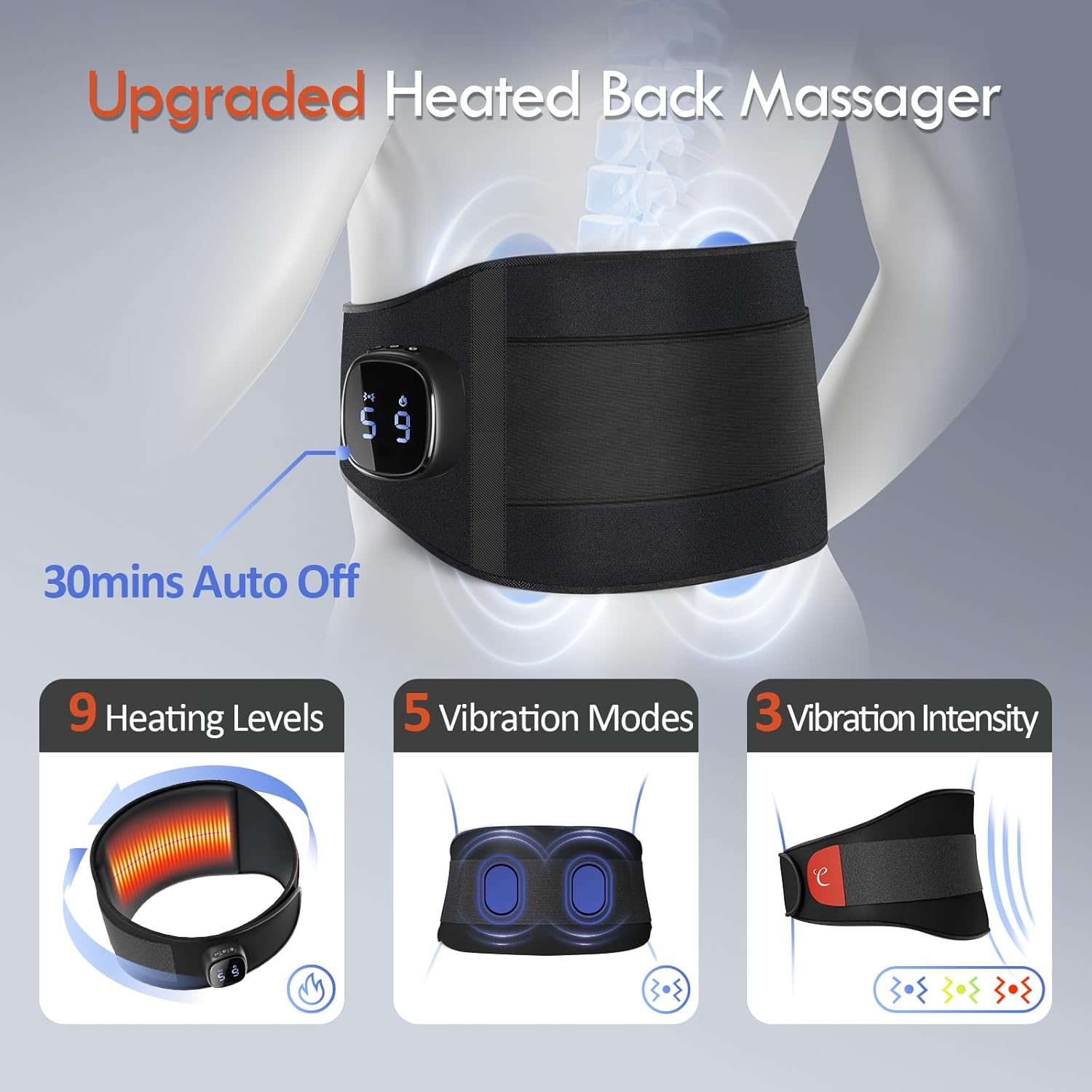 Comfytemp Cordless Portable Heating Pad for Back Pain Relief, 9 Heat 5 Vibration,Period Pain Relief Heating Pad APP Control, Lower Back Massager with Heat Wireless, Ideal Presents for Women and Men image number 4