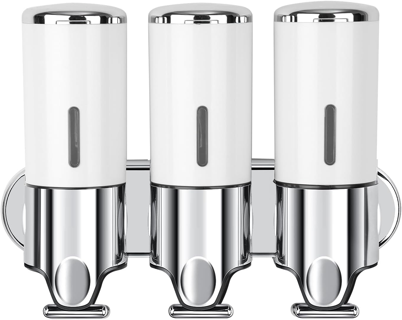 Aeakey Dish Soap Dispenser, Kitchen Sink Soap Dispenser with Sponge Holder, 13 Oz (Silver)