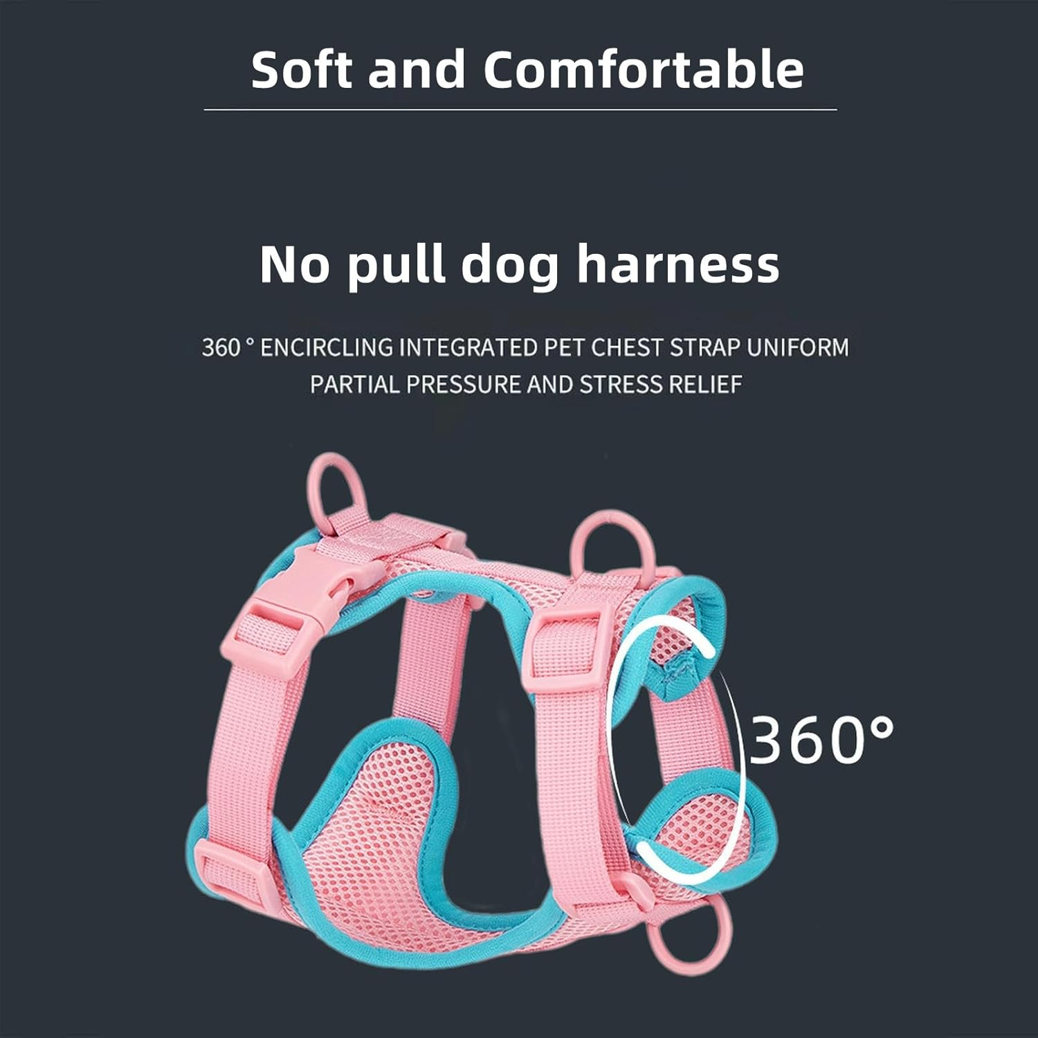 IUOUTG No Pull Lightweight Dog Harness Cute Cat Harness with Breathable Mesh Padded Soft Adjustable Puppy Harness Girl Pet Vest Harness for Small Medium Large Dogs (Purple,S) image number 2