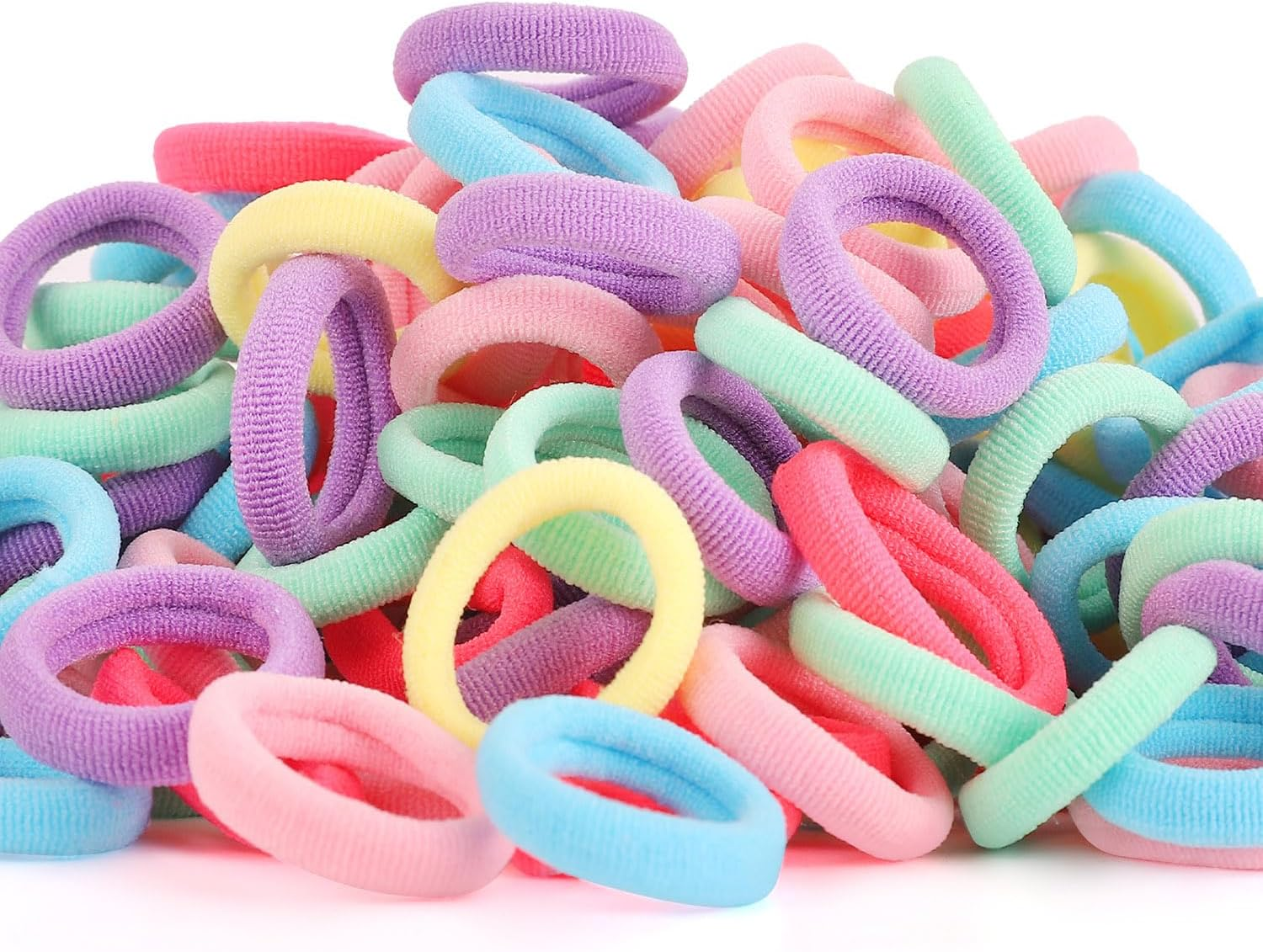 200 Pack Hair Ties Beoffer Baby Toddlers Girls Elastics Hair Bands No Damage Multicolor Colorful Small Rubber Bands Ponytail Pigtails Holders Not Harm to Hair (Macaron)