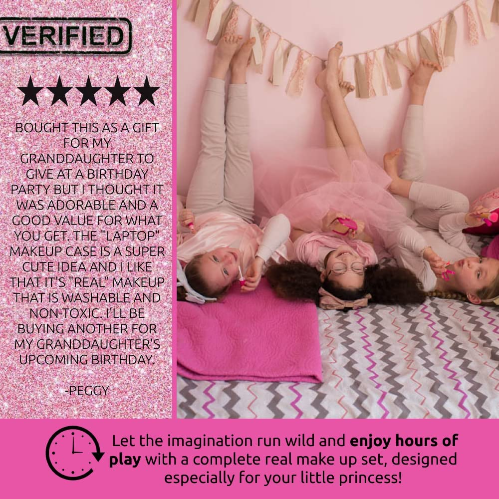 My Laptop Girls Makeup Set by Make It up Fold Out Makeup Palette with Mirror and Secure Close - SAFETY TESTED- NON TOXIC image number 1