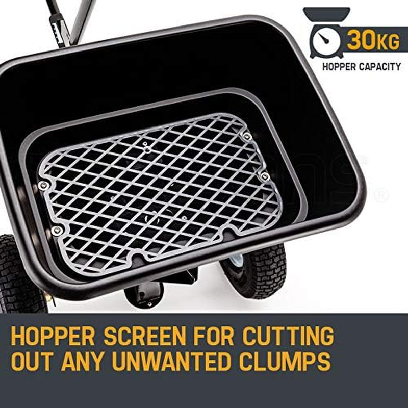 PLANTCRAFT Tow behind Spreader 30Kg / 26L Seed Fertiliser Tow Rotary with Rain Cover image number 1