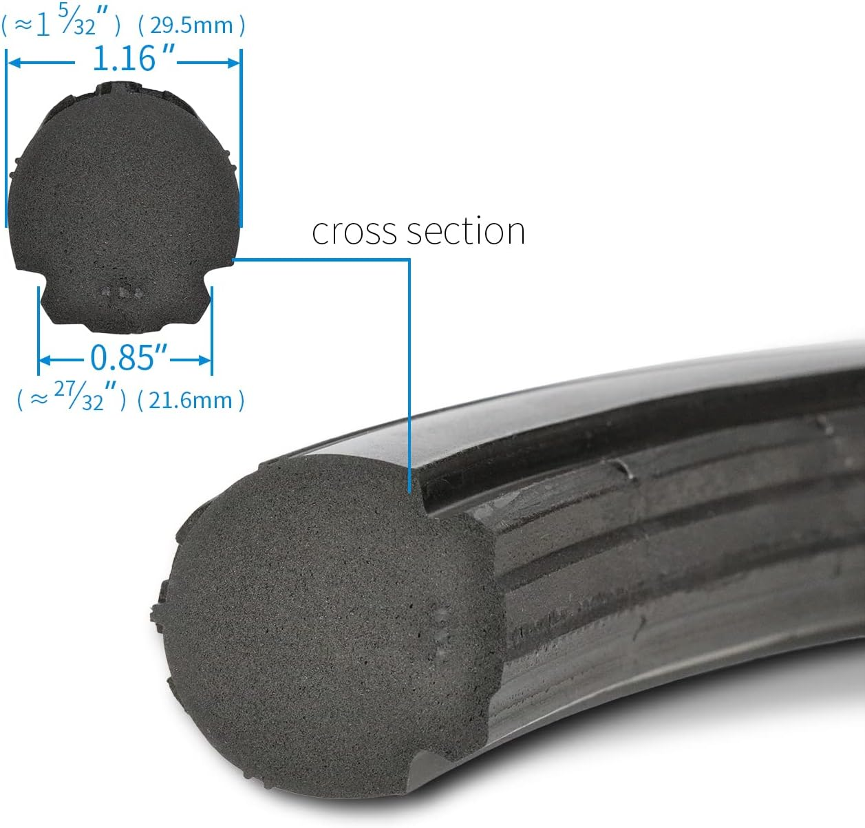 Wheelchair Rear Wheel Solid Tires 20X1 3/8", 22X1 3/8", and 24X1 3/8"PU Non Pneumatic Tires Are Suitable for Most Wheelchair Tire Replacement (24X1 3/8" Black)