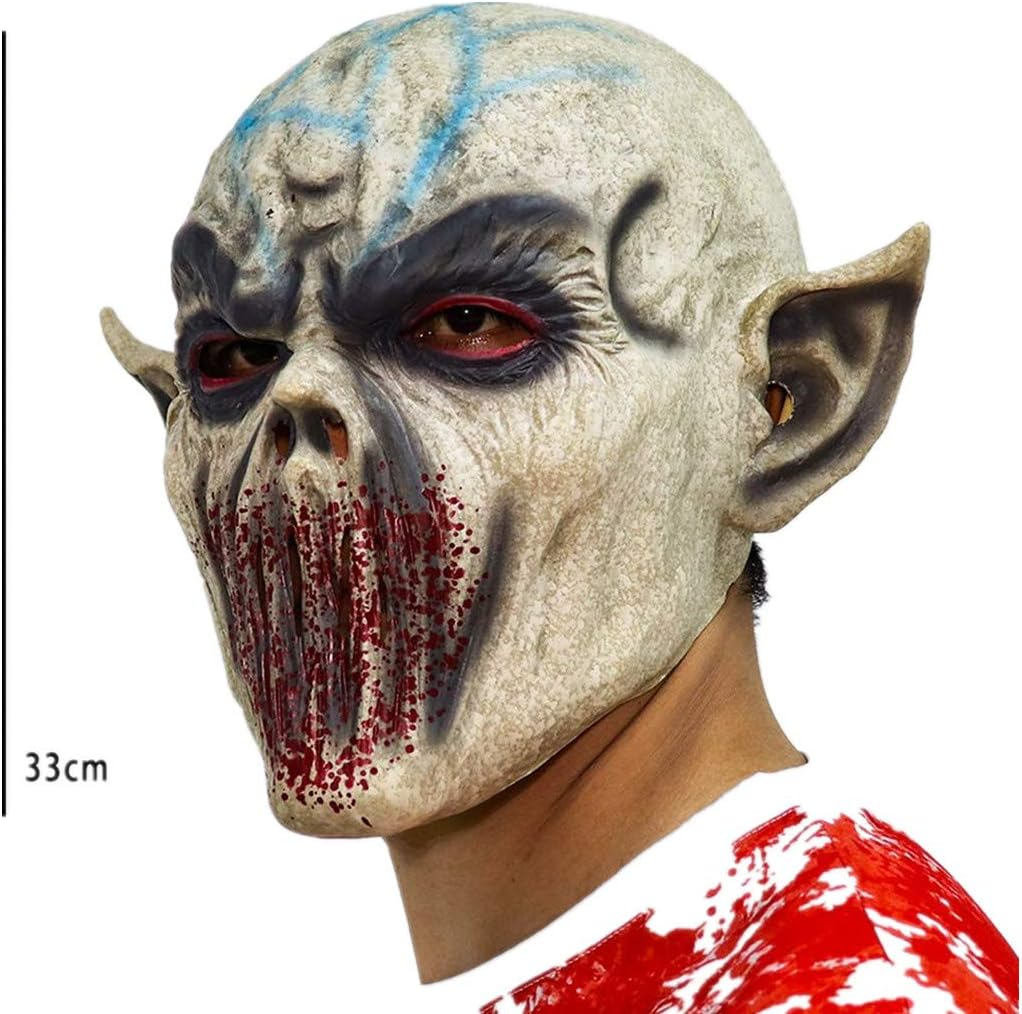 The Puppet Mask,Saw Cosplay Jigsaw Dress up Mask Costume,Halloween Latex Scary Mask with Hair image number 4