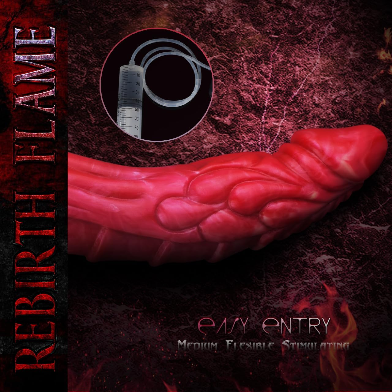 NNSX "Lauren" Textured Curvy Dildo, Fantasy Creature Sextoy for Hotspots Sensual Stimulation, Sexually Gratification Device for Vaginal Maturbation or Anal Play (Ignitus) image number 2