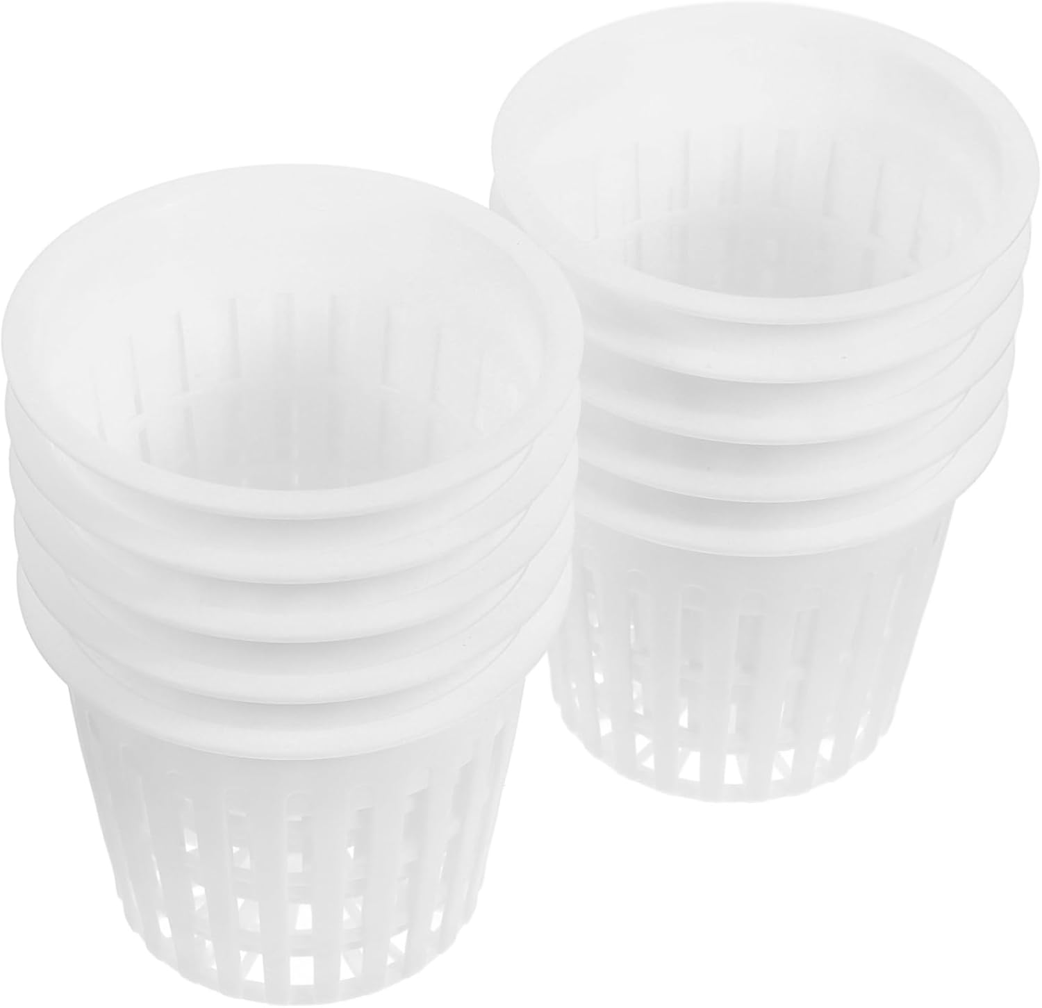 CIYODO 10Pcs White Plastic Net Pots Hydroponic Mesh Nursery Baskets for Small Orchids and Indoor Plants Root Control Aerated Planting Baskets for Home Gardening image number 5