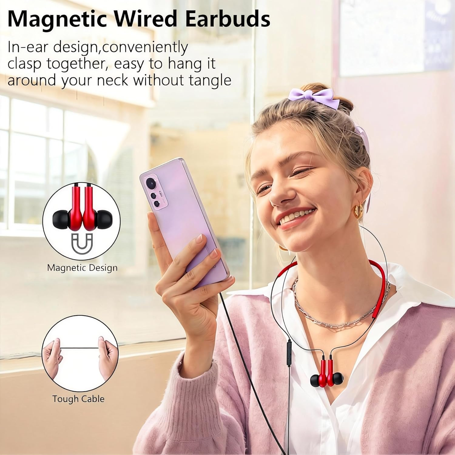 USB C Wired Headphones for Samsung Galaxy S25 S24 S23 S22 S21 Ultra A56 A36 A26 A16 A06 A55 A54 A53 A35 A34 5G In-Ear Headset with Microphone for Iphone 17 16 15 Ipad Pro Air 5 6 7 Pixel 7 Pixel 78 9 image number 3