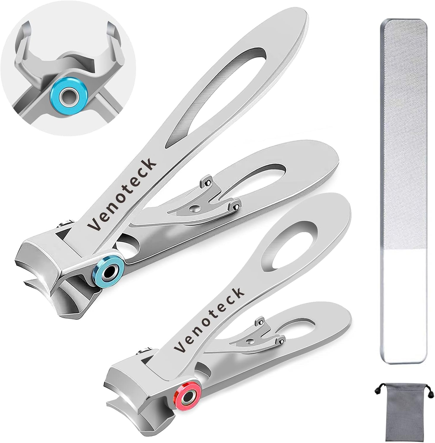 Nail Clippers Set,Fingernail Toenail Clippers for Thick Nails,Nail Clipper for Adult Men Women Seniors image number 5