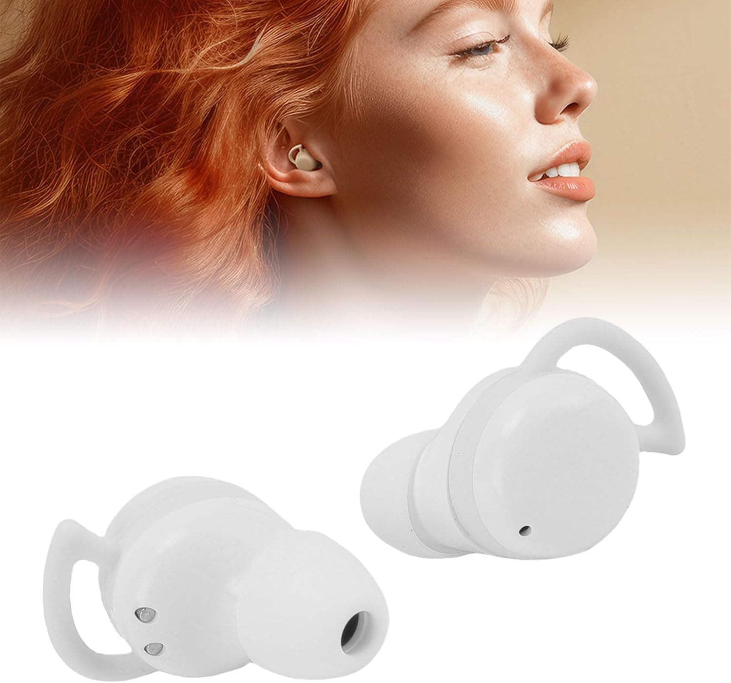 Dpofirs Ear Buds Wireless Bluetooth Earbuds, Bluetooth 5.4 Headphones 5H Playtime Sport Earphones ENC Noise Cancelling, Low Latency Gaming Mode (White) - Skin Color image number 2