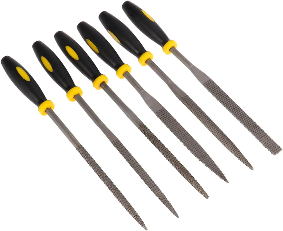 SHINEOFI 6Pcs Wood Rasp File Set Comfortable Handles Mini File for Woodworking Farriers Rasp Cutting Tool image number 5