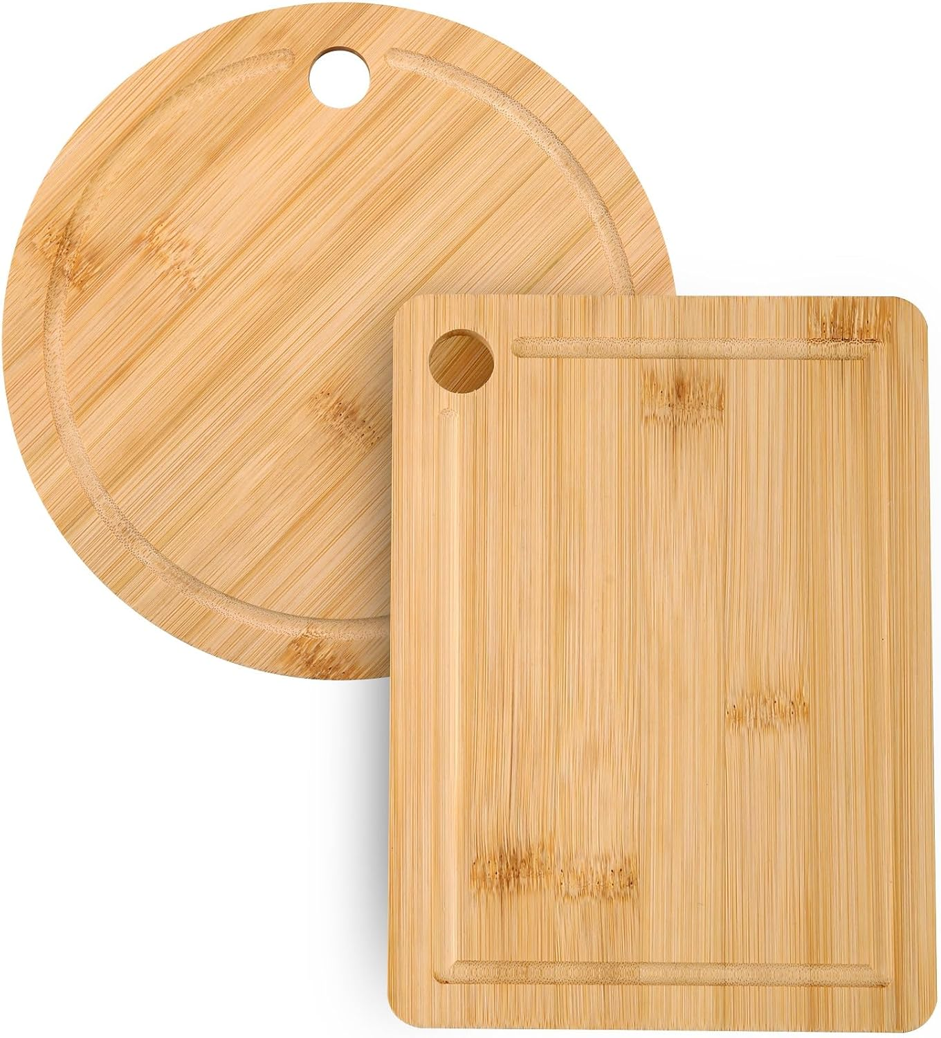 Donxote Small Cutting Board Set of 2 - Butcher Block with Juice Groove for Fruits and Vegetables, Mini Bamboo Wood Chopping Board for Kitchen Gadgets image number 5